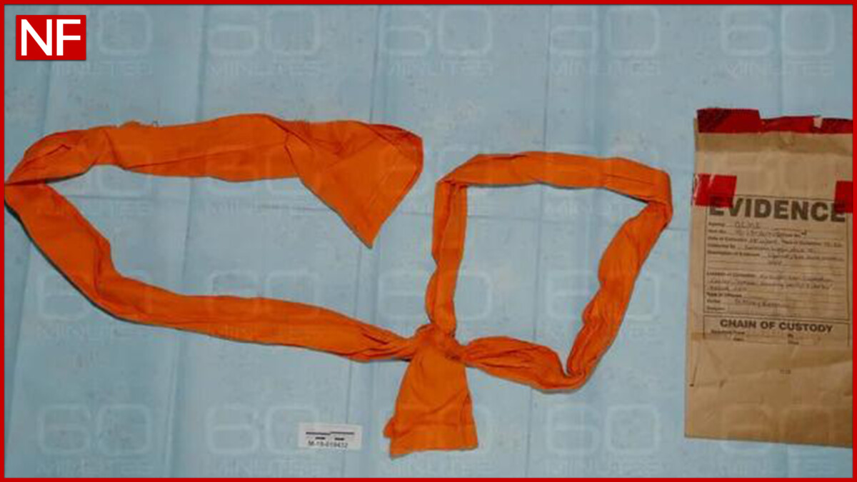 A Photo of the Evidence of Jeffery Epstein's Noose which was provided by DOJ.